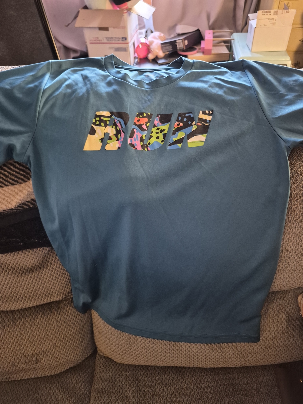 Tech Gear Teal Short Sleeve Tee with Multicolor Logo